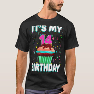 Camiseta É o meu 14 Aniversário Cupcake Doce de 14 Anos