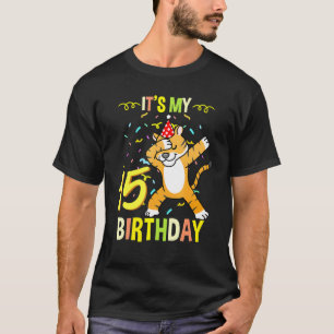 Camiseta É O Meu 15 Birthday Dabbing Tiger