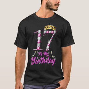 Camiseta É o meu 17º aniversário, Rainha Tiara Calçados