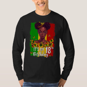 Camiseta É o meu 18º aniversário, 18 anos Melanina Negra