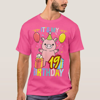 Camiseta É o meu 19º Aniversário do Porco do Porco