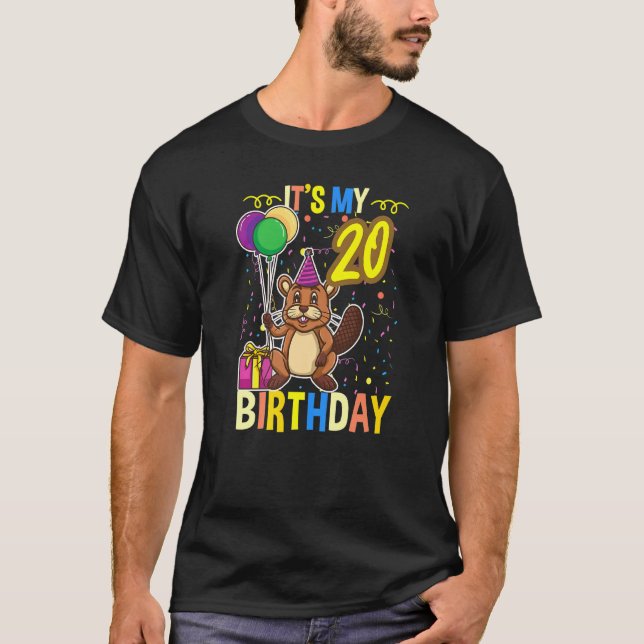 Camiseta É O Meu 20 Birthday Beaver (Frente)