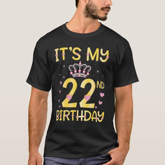 Camiseta É o meu 22º aniversário do Diamond Feliz por você  (Frente)