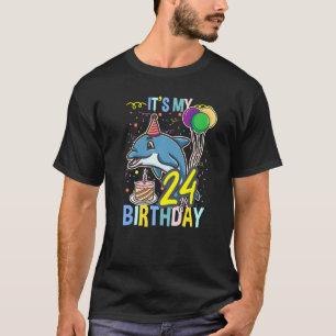 Camiseta É o meu 24.º aniversário, Dolphin Sea Animal