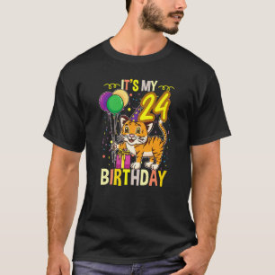 Camiseta É o meu 24.º aniversário Tigre Animal