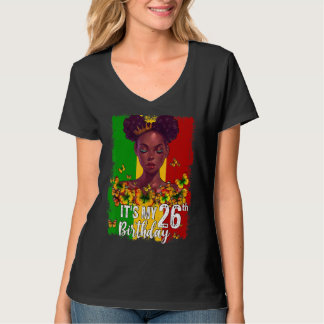 Camiseta É o meu 26º aniversário, 26 anos Melanina Negra