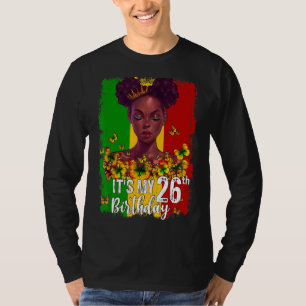 Camiseta É o meu 26º aniversário, 26 anos Melanina Negra