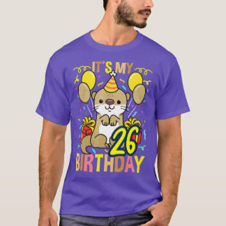 Camiseta É o meu 26º aniversário, Otter - 1