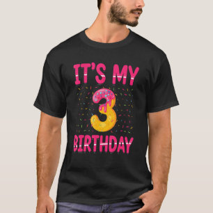 Camiseta É o meu 3º aniversário Tema Sprinkles Festa de Ani