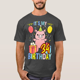 Camiseta É o meu 34º Aniversário do Pig Lover Premium