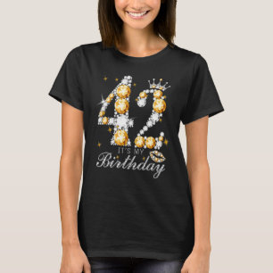 Camiseta É o meu 42º aniversário Rainha de 42 anos Cro Calç