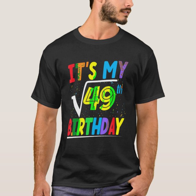 Camiseta É o meu 49º aniversário, Matemática, Matemática, 7 (Frente)