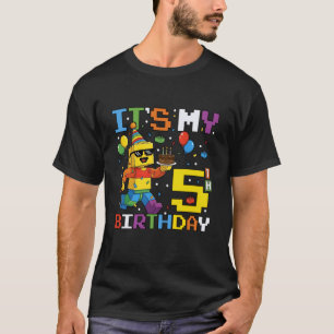 Camiseta É o meu 5º aniversário de construção de tijolo 5 a