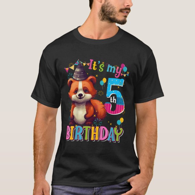 Camiseta É O Meu 5 5 Panda Vermelha (Frente)