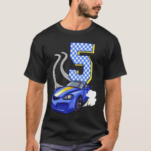 Camiseta É o meu 5 Birthday Boy 5 Toddler Racing Car Drive