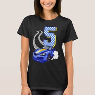 Camiseta É o meu 5 Birthday Boy 5 Toddler Racing Car Drive