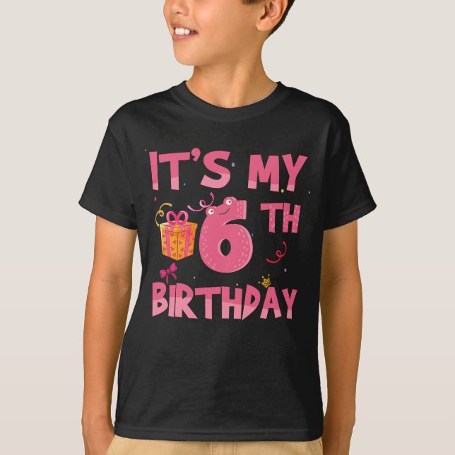 Camiseta É o meu 6º aniversário (Frente)