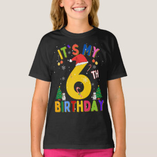 Camiseta É o meu 6º aniversário de Natal 6 Aniversário Nata