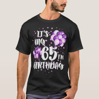 Camiseta É o meu 65º aniversário, feliz aniversário, estrel