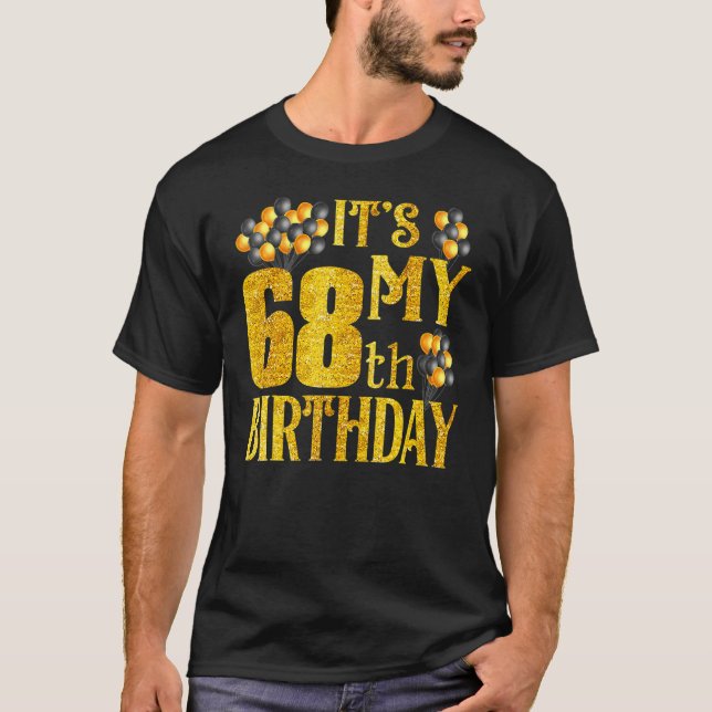 Camiseta É o meu 68º aniversário Feliz aniversário de 1954  (Frente)