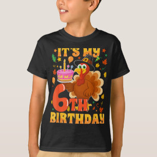 Camiseta É o meu 6 Aniversário Engraçado Turquia Ação de Gr