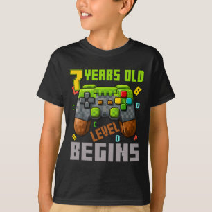 Camiseta É o Meu 7º Aniversário Controlador de Jogo Pixel 7
