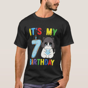 Camiseta É o Meu 7º Aniversário Menino Gato Ragdoll de 7 An