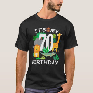 Camiseta É o meu 70 Aniversário Zoológico Feliz Dia B 70