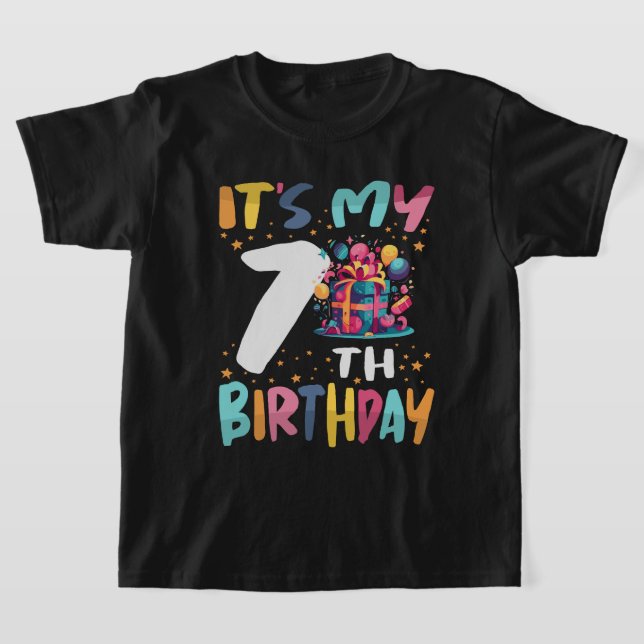 Camiseta É o meu 7 Birthday Feliz Aniversário de criança (Postura )