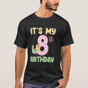 Camiseta É o meu 8º aniversário Frango Oito Anos de Idade F