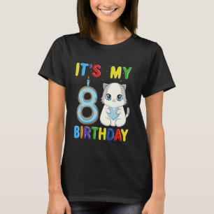 Camiseta É o Meu 8º Aniversário Menino Gato Ragdoll de 8 An