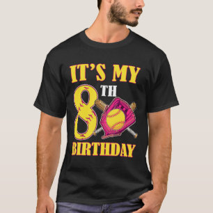 Camiseta É o meu 8º aniversário tema soft girl de 8 anos de