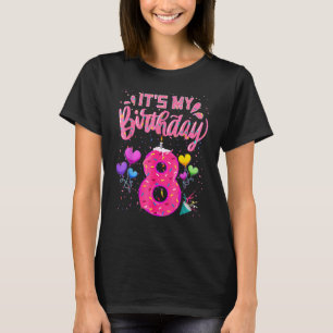 Camiseta É o meu 8.º aniversário, Doughnut Happy, 8 anos, G
