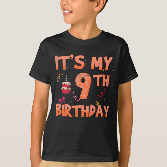 Camiseta É o meu 9º aniversário (Frente)