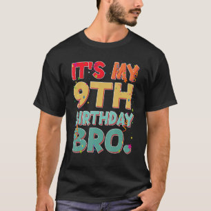 Camiseta É o meu 9º aniversário, irmão engraçado, 9 anos, a