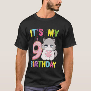Camiseta É o meu 9º aniversário Menina Gato Ragdoll de 9 an