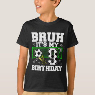 Camiseta É o meu 9º aniversário menino futebol 9 anos de id
