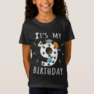 Camiseta É o meu 9º aniversário sobre o tema dos 9 anos