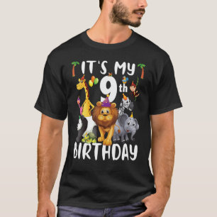 Camiseta É o meu 9º aniversário Zoo Safari Selgle