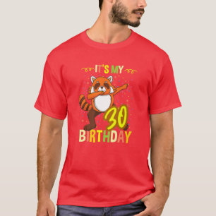 Camiseta É O Meu Animal De Panda Vermelha aniversário de 30