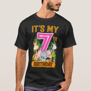 Camiseta É o meu aniversário 7 Safari, dia 7 de aniversário