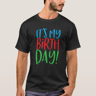 Camiseta É o meu aniversário, crianças divertidas, garoto e
