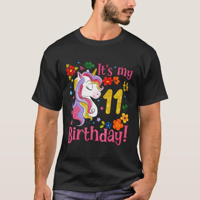 Camiseta É O Meu Aniversário De 11 (Frente)