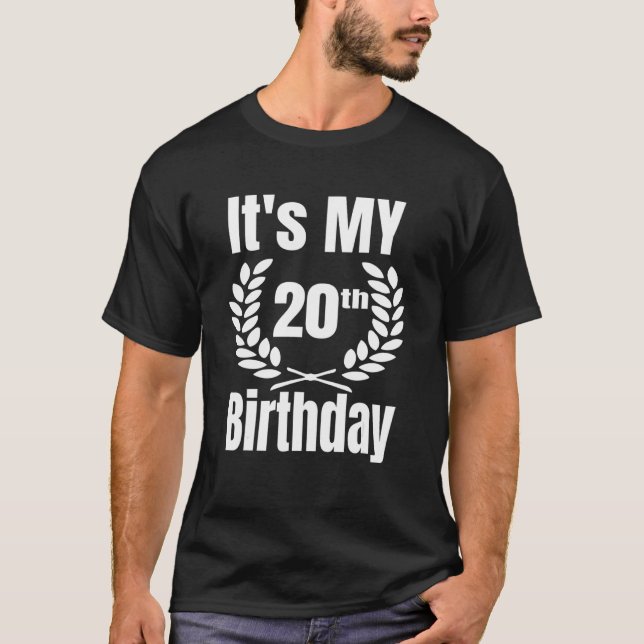 Camiseta É o meu aniversário de 20 (Frente)
