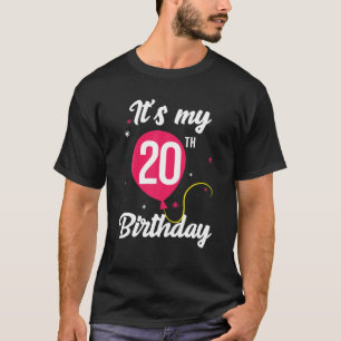 Camiseta É o meu aniversário de 20, engraçado, dia B, 20
