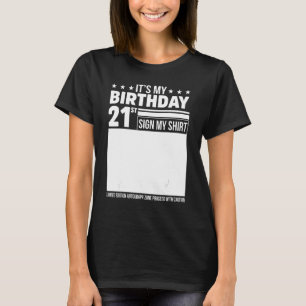 Camiseta É o meu aniversário de 21 anos Sinal de aniversári