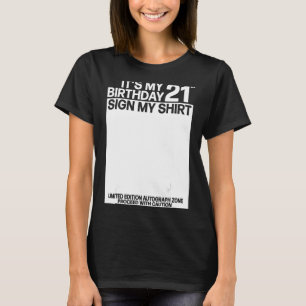 Camiseta É o meu aniversário de 21 anos Sinal de aniversári