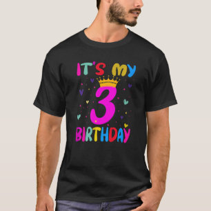 Camiseta É o meu aniversário de 3 anos e aniversário de 3 a