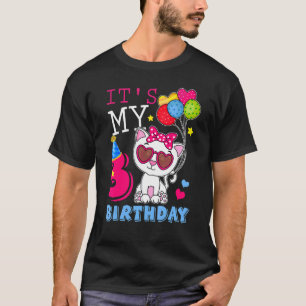 Camiseta É o meu aniversário de 3 anos, Gatinho 3º dia