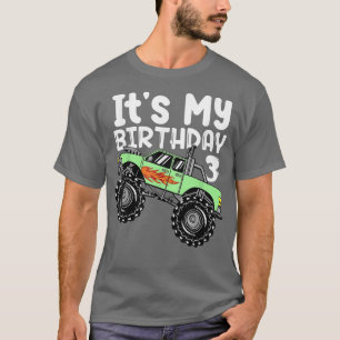 Camiseta É o meu aniversário de 3 crianças, que era um mons